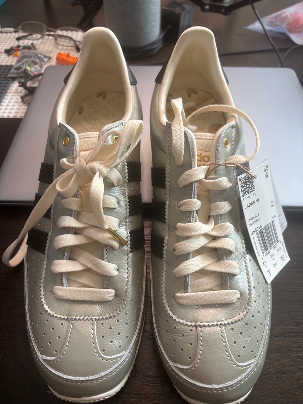 Adidas Japan Women's Sneakers in Light Gray with Black Stripes